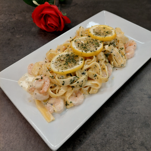 Tagliatelle with Lemon Shrimps Sauce