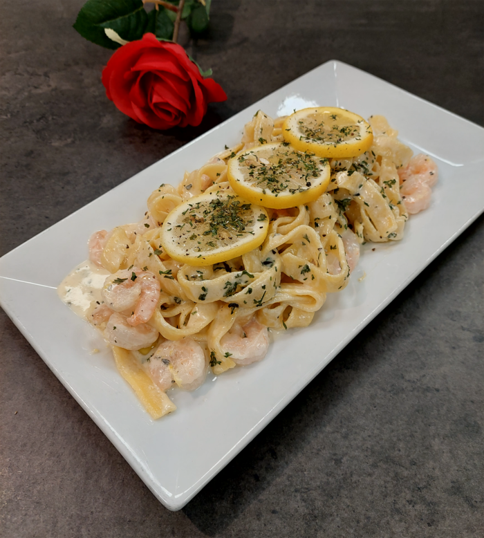 Tagliatelle with Lemon Shrimps Sauce