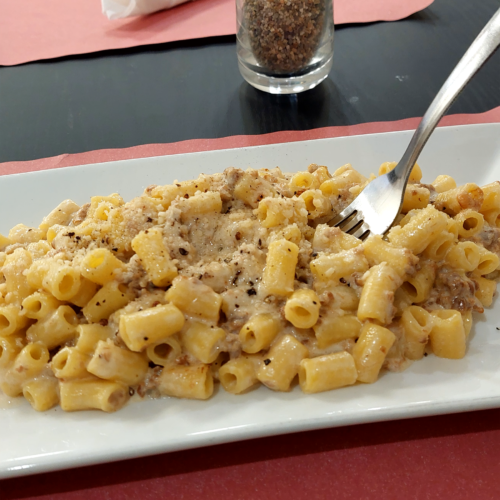 Maccheroni with Cream and Sausage